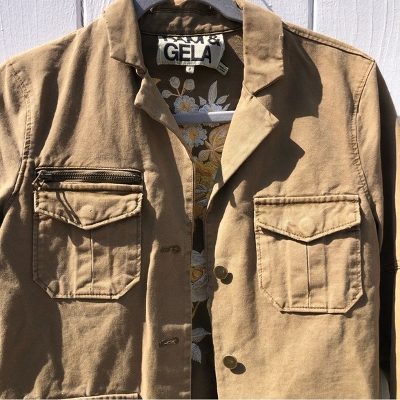 Pam & Gela Utility Embroidered Floral Print Jacket - Picture 7 of 15